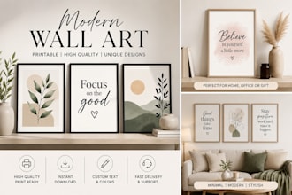 create modern printable wall art for home decore