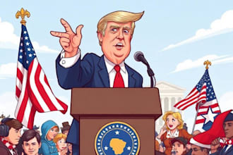 do digital political cartoon for political cartoon