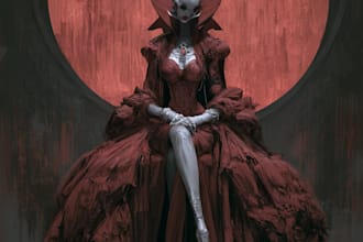 horror vampire lord queen character desing