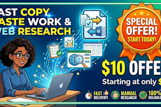 copy paste work and web research