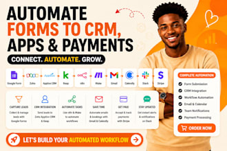google form zoho apptivo crm keap n8n make gmail calendly slack stripe workflow