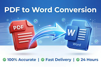 convert pdf to word docx excel and text accurately in 24h