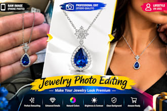 do flawless high end jewelry retouching and product photo editing