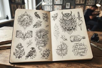 design a bold custom color tattoo artwork