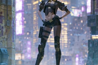 cyberpunk female character desing