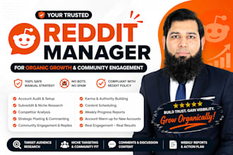 be your reddit manager for organic growth and community engagement