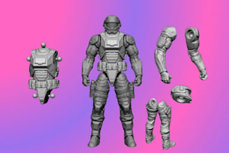 3d model articulated action figure custom figure 3d bjd model toy design print