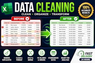 clean and organize your excel, CSV or spreadsheet data