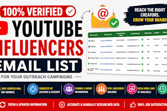 build a targeted youtube influencer email list with verified contacts