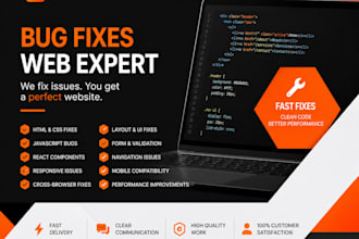 fix HTML CSS javascript and responsive website bugs
