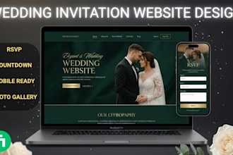 design a premium wedding invitation website with rsvp