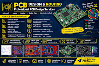do pcb design pcb layout and circuit schematic and routing services
