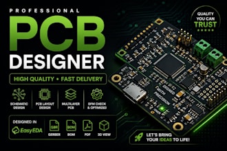 make hardware prototyping, schematic,custom pcb in easyeda
