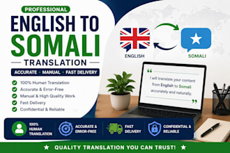 translate english to somali manually and professionally