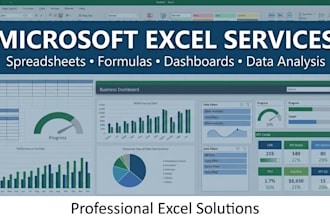 create microsoft excel spreadsheets, formulas, dashboards