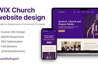 design wix church website for wix landing page and ministry website