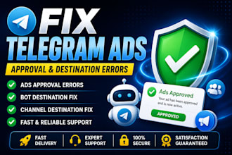 fix telegram ads approval, bot and channel destination errors