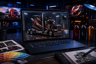 create a custom ets2 ats assetto corsa skin truck wrap or  game mod