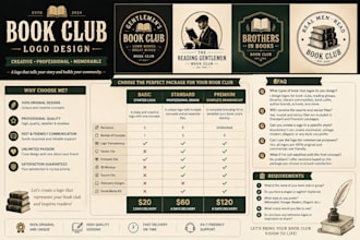 design a creative and professional book club logo