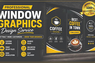 design professional window graphics, vinyl decals and storefront stickers