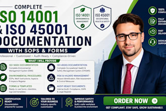 prepare complete iso 14001 and iso 45001 documentation with sops and forms