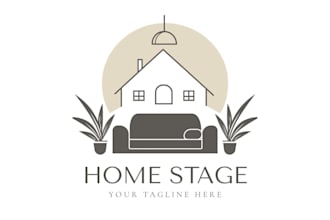 design modern furniture, interior design, and home decor logo