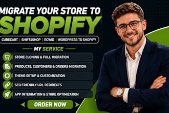 clone migrate cubecart shift4shop ecwid wordpress to shopify migration