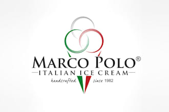 design minimalist artisan ice cream shop logo