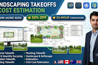 do landscaping and irrigation takeoff, cost estimation