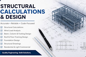 provide structural drawing structural calculations and wind load analysis