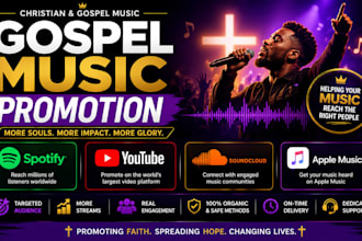 promote gospel music, gospel songs, gospel playlist, christian promotion