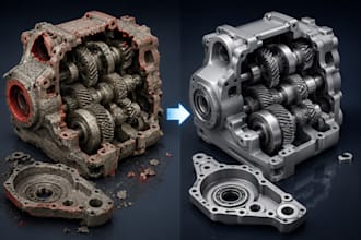 repair broken cad redesign models, stl, step and mechanical part for 3d printing