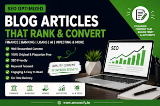 write SEO optimized finance, banking, loan and ai blog articles