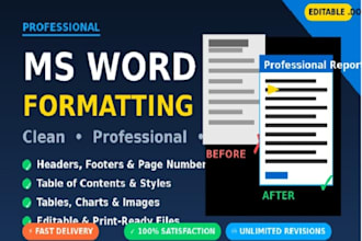 professionally format  word documents, reports,  and PDF