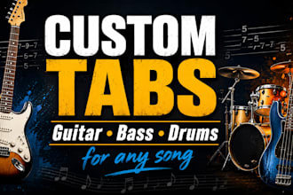 transcribe guitar, bass, and drums into accurate tabs
