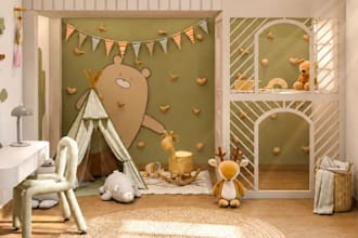 cgi nursery room,3d play cafe,kids cozy nook,playroom layout,daycare walkthrough