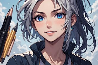 draw custom dakimakura body pillow anime art, oc, waifu