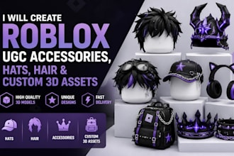 create roblox ugc accessories, hats, hair and custom 3d assets