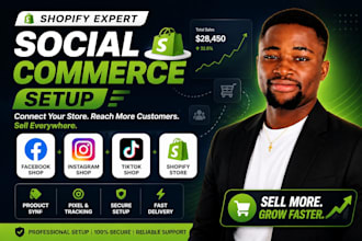 setup shopify facebook instagram and tiktok shop for social commerce