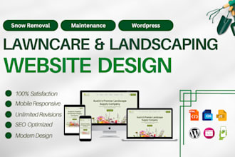 design landscaping website, gardening, planting, snow removal, lawn care website