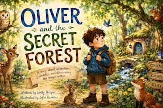 create amazon KDP children book illustration, character design and book cover