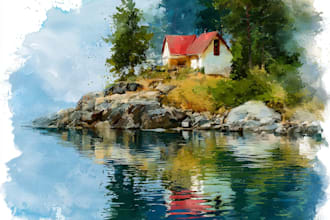 create watercolor and digital illustrations