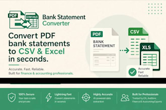 convert PDF to excel, CSV, google sheets and bank statements