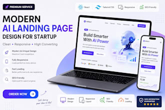design ai landing page for startup