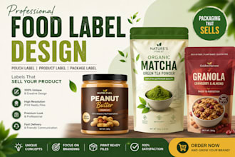 do food label design, pouch label, product label