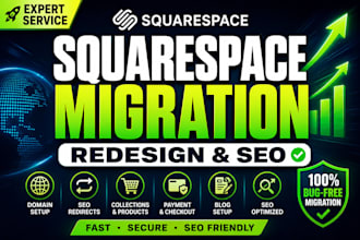 migrate squarespace website redesign yoga landing page SEO domain blog setup
