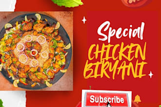 design eye catching food youtube thumbnail for your channel
