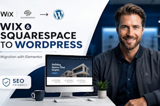 migrate or clone wix or squarespace website to wordpress with elementor
