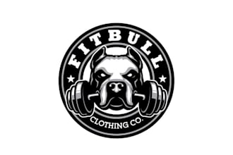 make animal weightlifting logo for fit bull clothing company