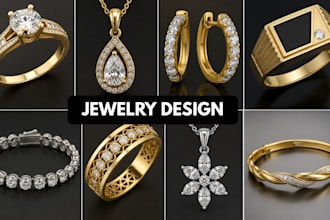 do 3d jewelry design or 3d cad jewelry design and jewelry rendering,  modeling
